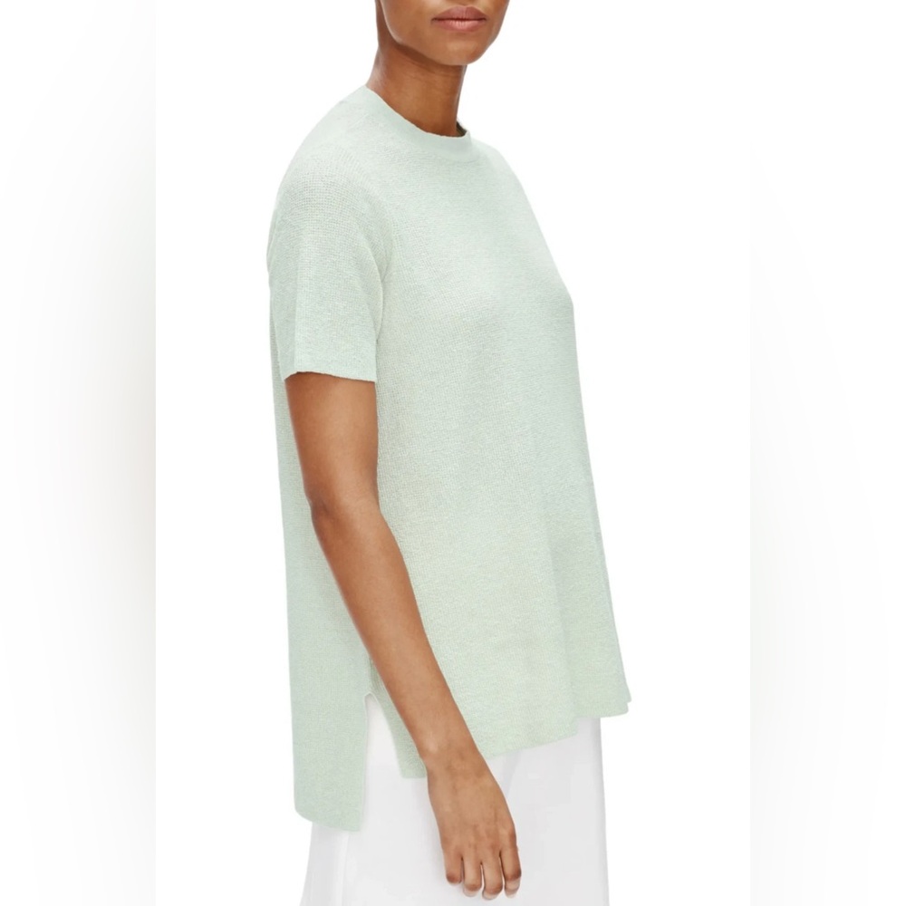 Eileen Fisher Light Green Short Sleeve Top - Picture 6 of 8